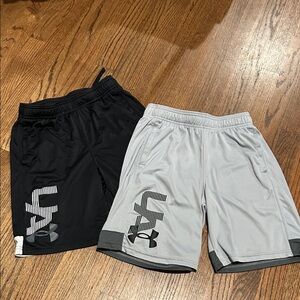 Under Armour Youth Dual Pack Black and Gray Athletic Shorts